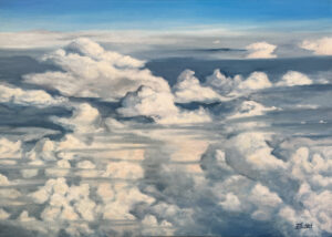 õlimaal "Pealpool pilvi 1" (70x50, 2022)