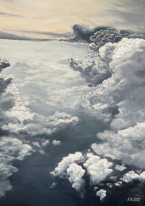 õlimaal "Pealpool pilvi 2" (50x70, 2022)